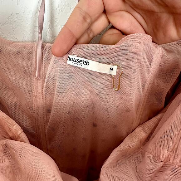 NEW House of CB Estella Soft Pink Crystallised Dress Size Medium - Picture 4 of 7